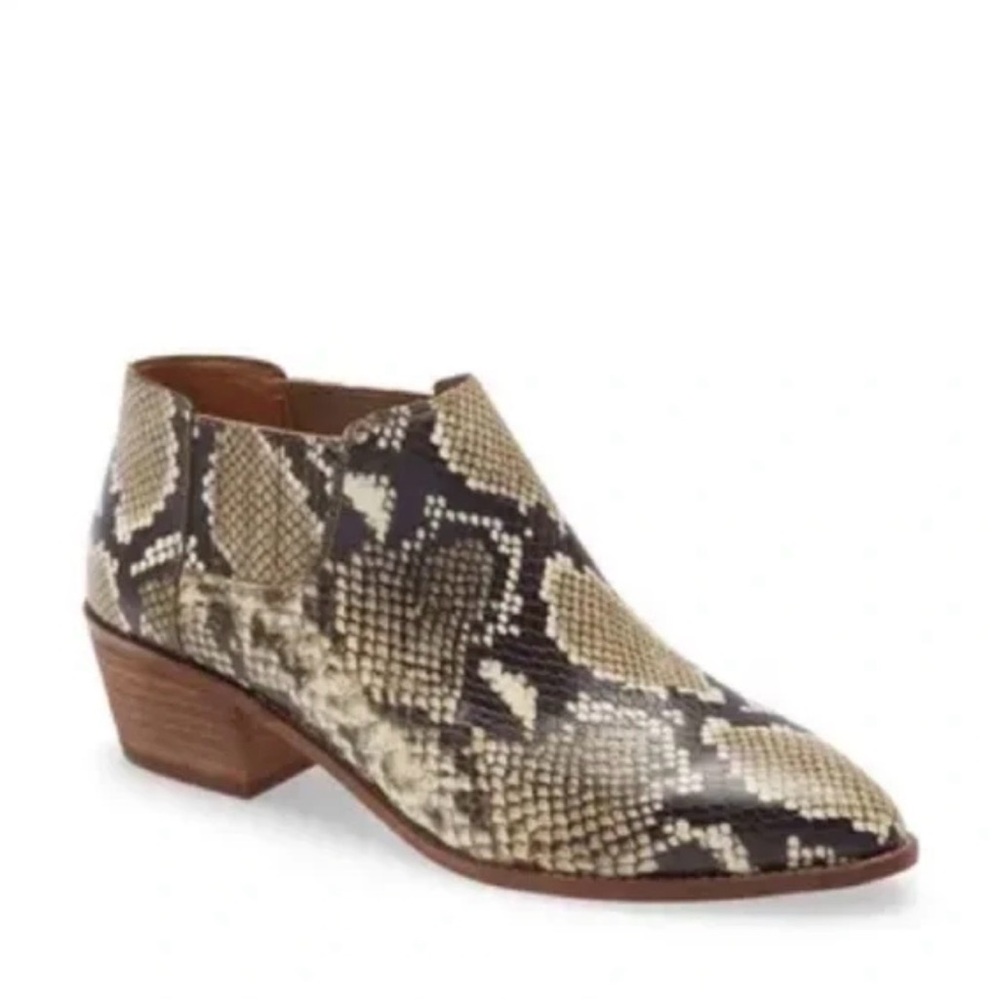 Madewell Sonia Low Chelsea Ankle Boot 7 Snakeskin Embossed Leather $188